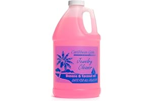 Caribbean Gem Banana & Coconut Oil Jewelry Cleaner (1/2 Gallon Refill) - Jewelry Cleaning Solution Gallon for All Gold, Silver, Diamonds, Rings, Gems & Precious Stones