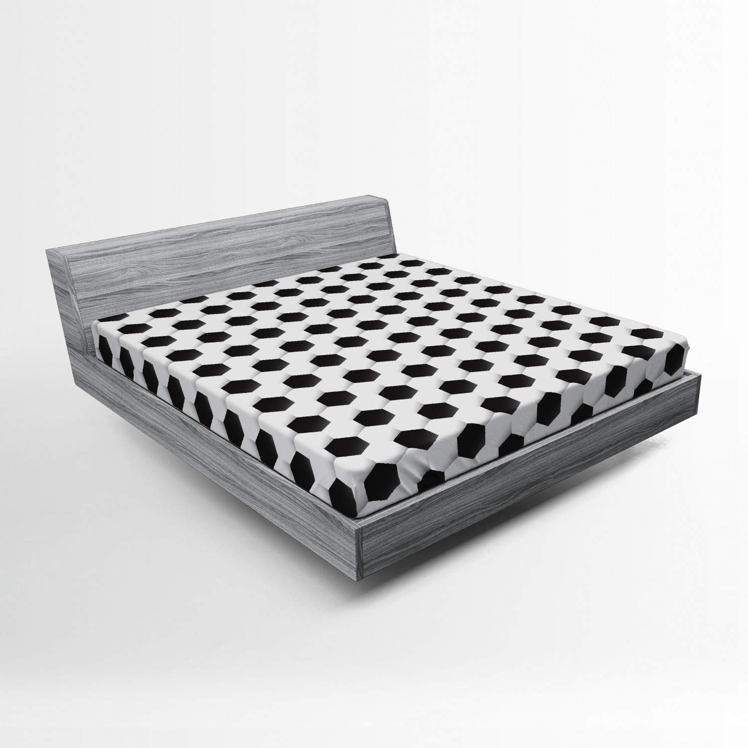 Lunarable Sports Fitted Sheet, Soccer Ball Vivid