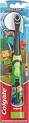 Colgate Kids Battery Powered Minecraft Toothbrush, Extra Soft Kids Battery Toothbrush with 1 AA Battery Included, Made for Ag