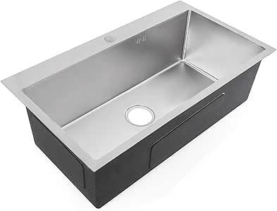 Moracle Fregadero de Cocina de Un Seno Fregadero hecho a Mano de Acero