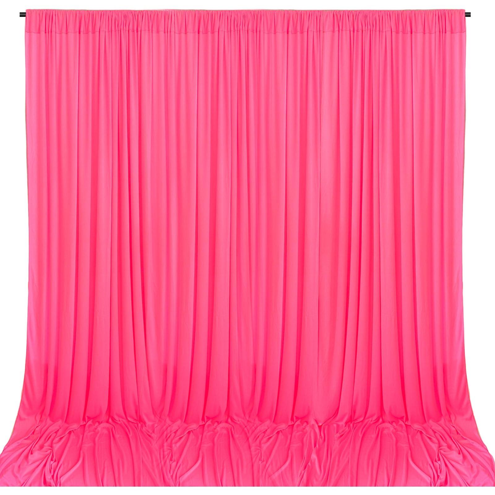 Photo 1 of 10 x 10 Feet Pink Backdrop Curtain for Partie, Background Curtains for Photoshoot, Birthday, Wedding, Halloween, Thanksgiving, Christmas Day, New Year Party Decorations 5Ft x 10Ft, 2 Panels