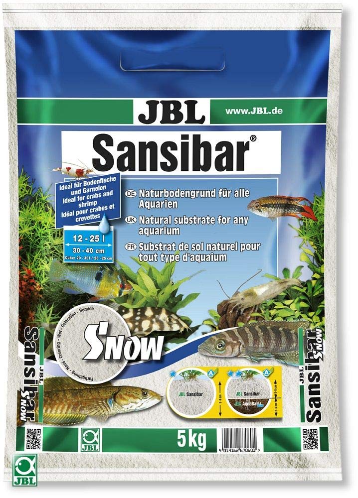 JBL Sansibar SNOW 5 kg, Snow-white substrate for freshwater and marine aquariums and aqua-terrariums