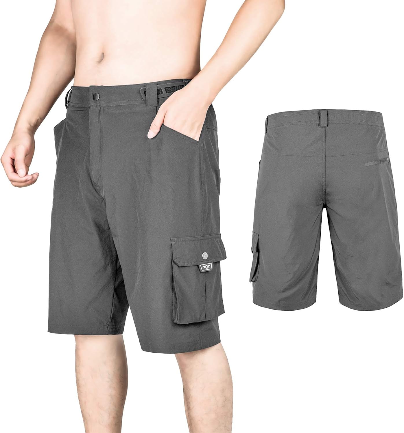 qualidyne Men's 3D Padded MTB Shorts Lightweight Mountain Bike Shorts, Loose Fit Cycling Shorts: Clothing