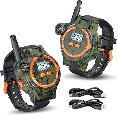 zeeloopbee Rechargeable Kids Walkie Talkies Long Range Flashlight Toy Ages 4-12