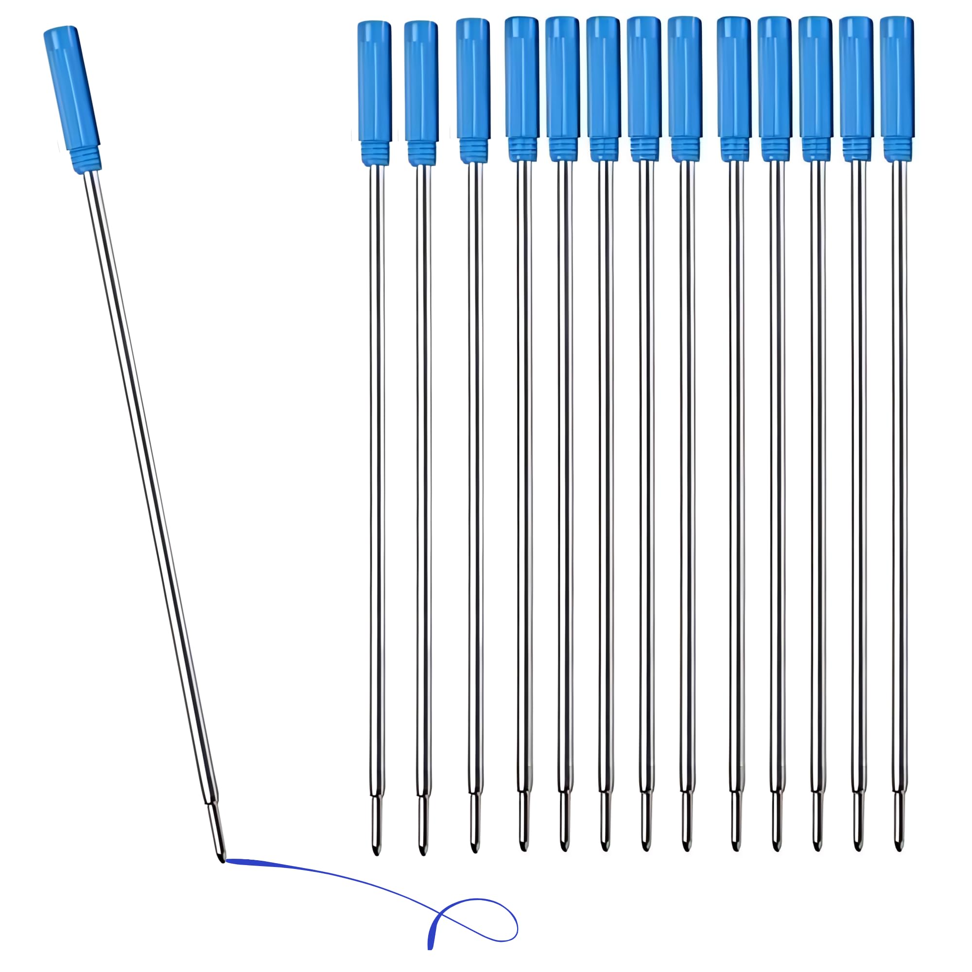 10 x Cross Pen Refill, 11.6cm Ballpoint Pens Blue Ink Pen Refills,Compatible with Cross Pen 8513 Medium Blue Ballpoint Pens,Charmngifts Smooth Writing Pen Medium Size Tip(10)