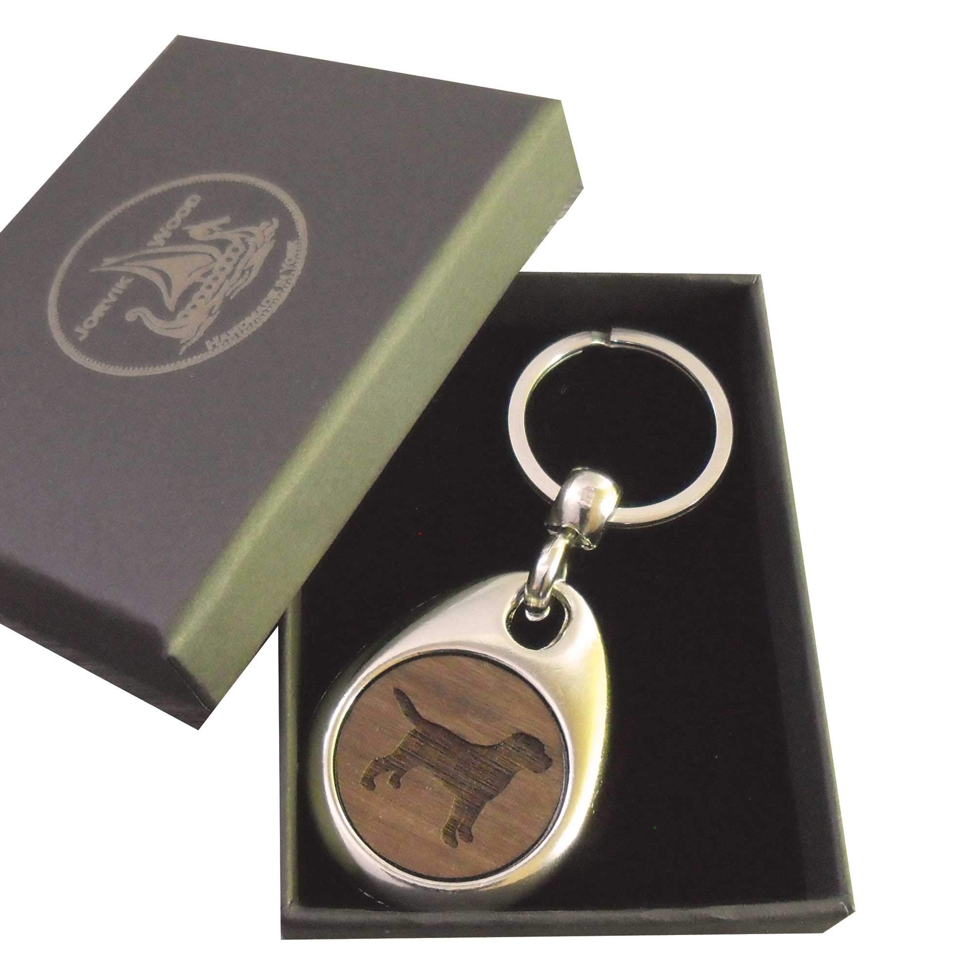 Jorvik Wood Labrador Design Wooden Keyring with Gift Box
