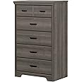 South Shore Versa Collection 5-Drawer Dresser, Gray Maple with Antique Handles