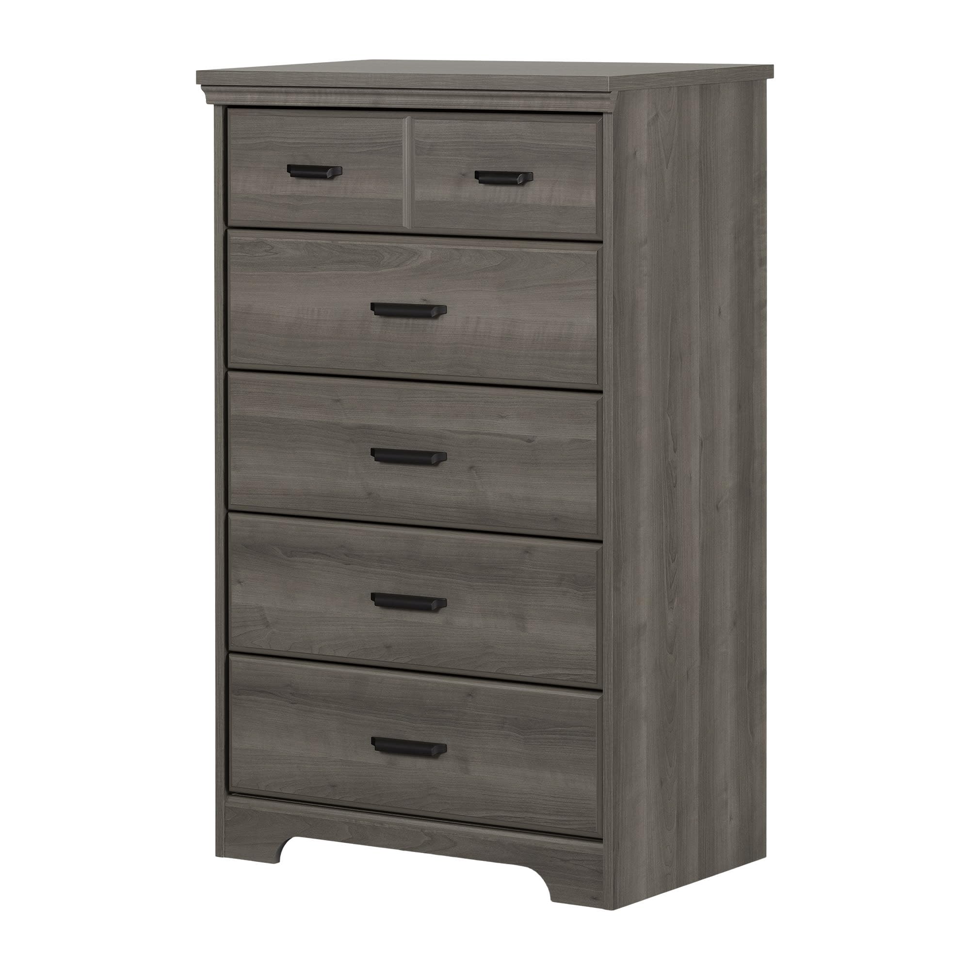 Photo 1 of South Shore Versa Collection 5-Drawer Dresser, Gray Maple with Antique Handles