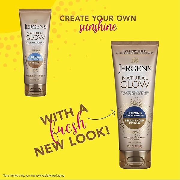 JERGENS NATURAL GLOW + FIRMING DAILY MOISTURIZER MEDIUM TO TAN SKIN TONES 7.5OZ