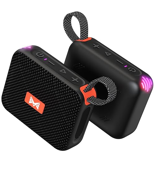 Bluetooth Speaker, Portable Speaker with Beat Synced Light, IPX7 Waterproof, Speakers Wireless Bluetooth with Loud Stereo Sound, Mini Wireless speaker for Home/Party/Outdoor/Beach