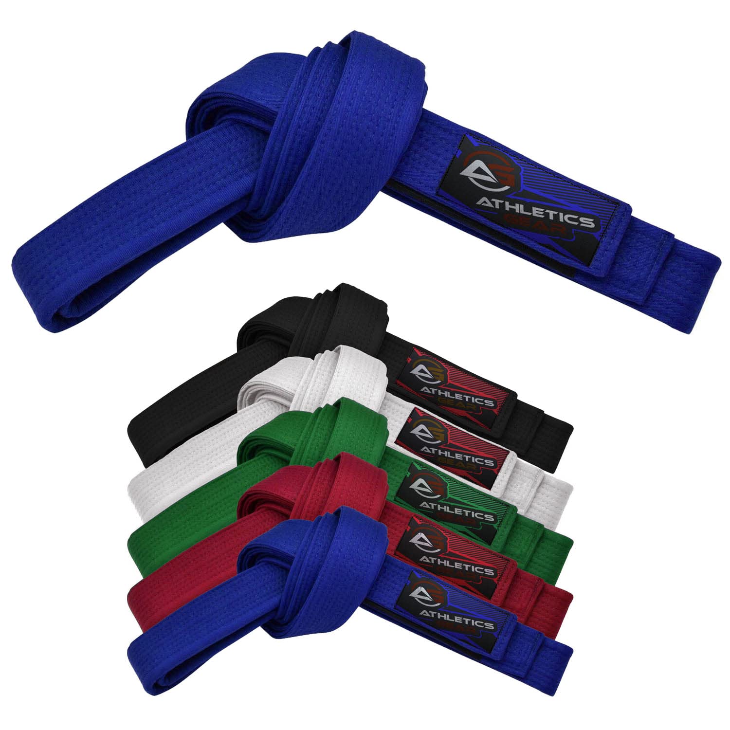 Athletics Gear AG Martial Arts Karate Belt, 100% Cotton with Multiple Stitching Belts for BJJ, Judo, Taekwondo and Karate (Blue, 240cm) — image 1