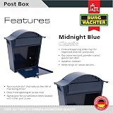 Burg-Wächter Classic MB01MB Midnight Blue Wall Mounted Post Box 36x37x13 cm view 2
