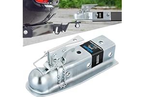 Nilight Straight Trailer Coupler with Security Latch&Chain for 2-Inch Hitch Ball, 2-1/2 Inch Channel,3500 LBS,Heavy Duty Trailler Tongue Coupler for Station Wagon, Truck, Bolted & Welded Installation