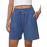 Cowasto Womens Cotton Sweat Shorts Casual Summer Loose Athletic Short Drawstring Waist Lounge Running Shorts with Pockets