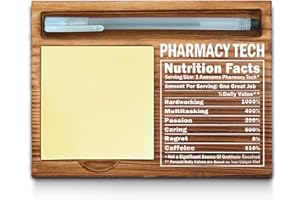 WAINVNIAW Pharmacy Tech Gifts, Pharmacy Tech Sticky Note Holder, Pharmacy Tech Office Decor, Pharmacy Tech Desk Organization, Pharmacy Tech Desk Self-Stick Note Pad Holders WPP45