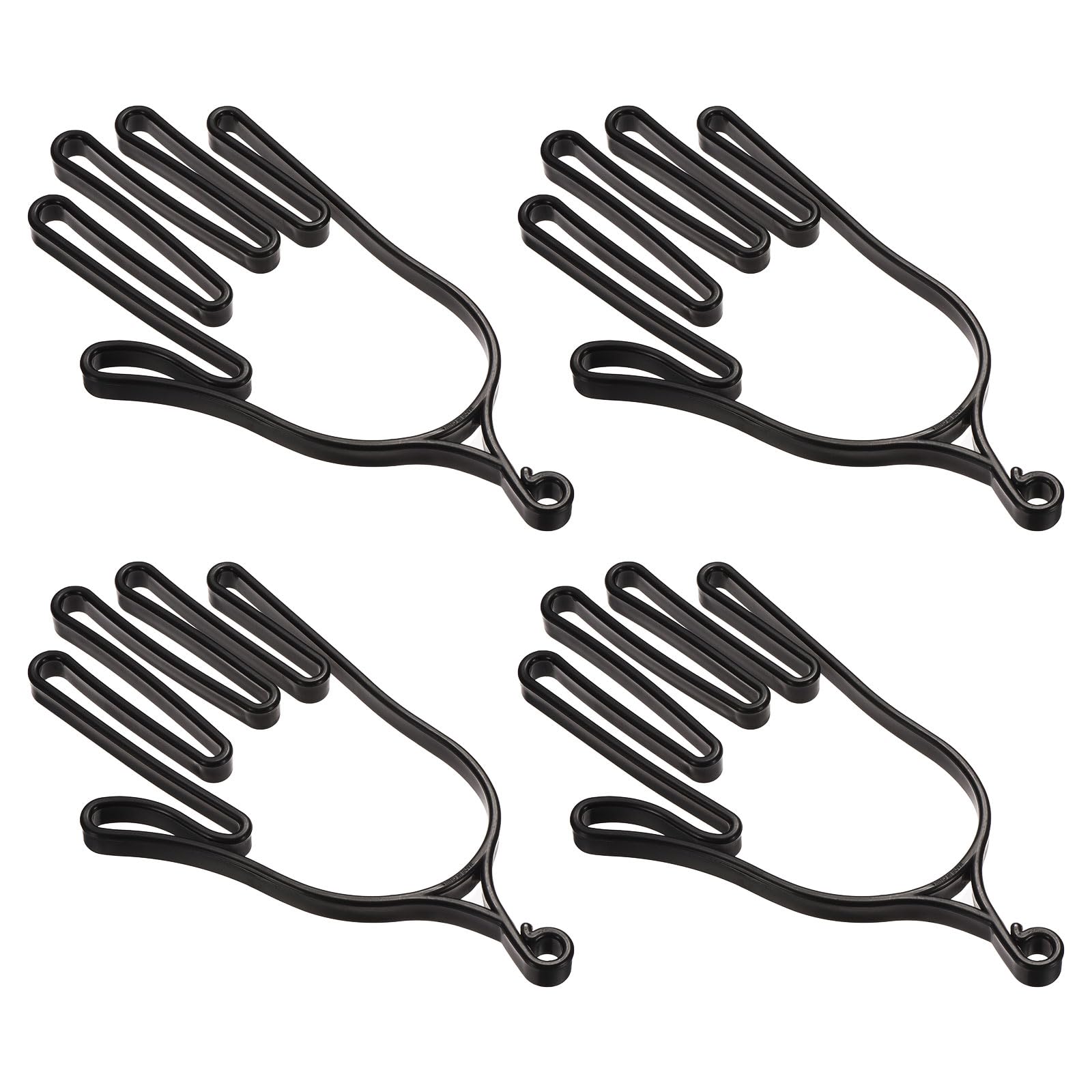 M METERXITY 4 Pack Golf Gloves Stretcher - Plastic Golf Gloves Holder Right and Left Hand, Light & Durable, Apply to Sports Gloves Maintenance (Black)