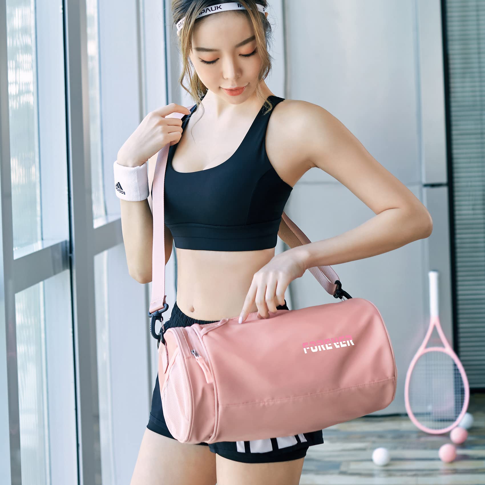 Small Sports Gym Bag for Women with Wet Pocket Waterproof, Workout Bags for Gym Women,Exercise Beach Yoga Dance Bag