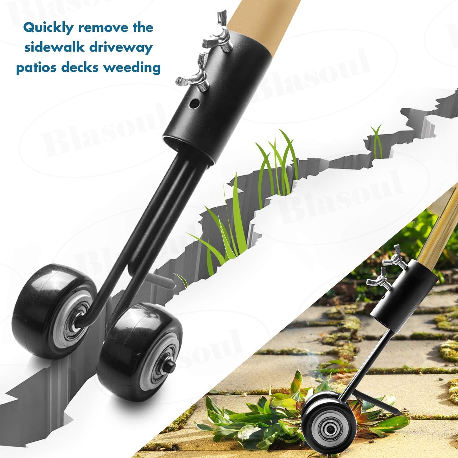 Blasoul Stand Up Weeder and Weed Puller Rolling Weeding Manual Weeder Hand Tool Stainless Steel and High Strength Foot Pedal Weed Puller (1 Pack) : Garden & Outdoor
