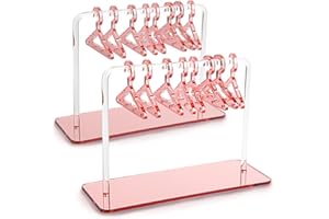 Motroce 2PCS Acrylic Earring Holder,Jewelry Display Dangle Earring Hanging Organizer With 16 Coat Hanger, Ear Studs Earring Closet for Retail Show Personal Exhibition,2.36x4.21x5.9inch