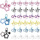 Tinsparkwin Christmas Acrylic Star Keychain Decoratives Candy Color Bells Pendant Accessories for Car Keys Purse Lanyards Dog Collar DIY Craft