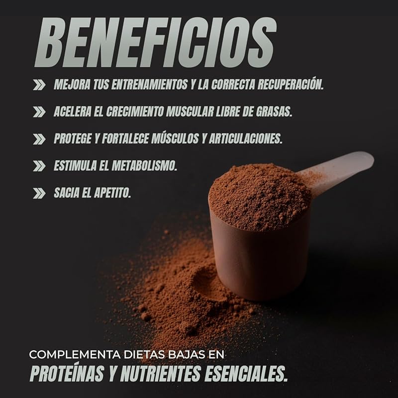 Whey Protein | Proteína Whey pura con Colágeno + Magnesio | Mejora tus entrenamientos | Protege y aumenta la masa muscular | 1000g de proteína (Chocolate)