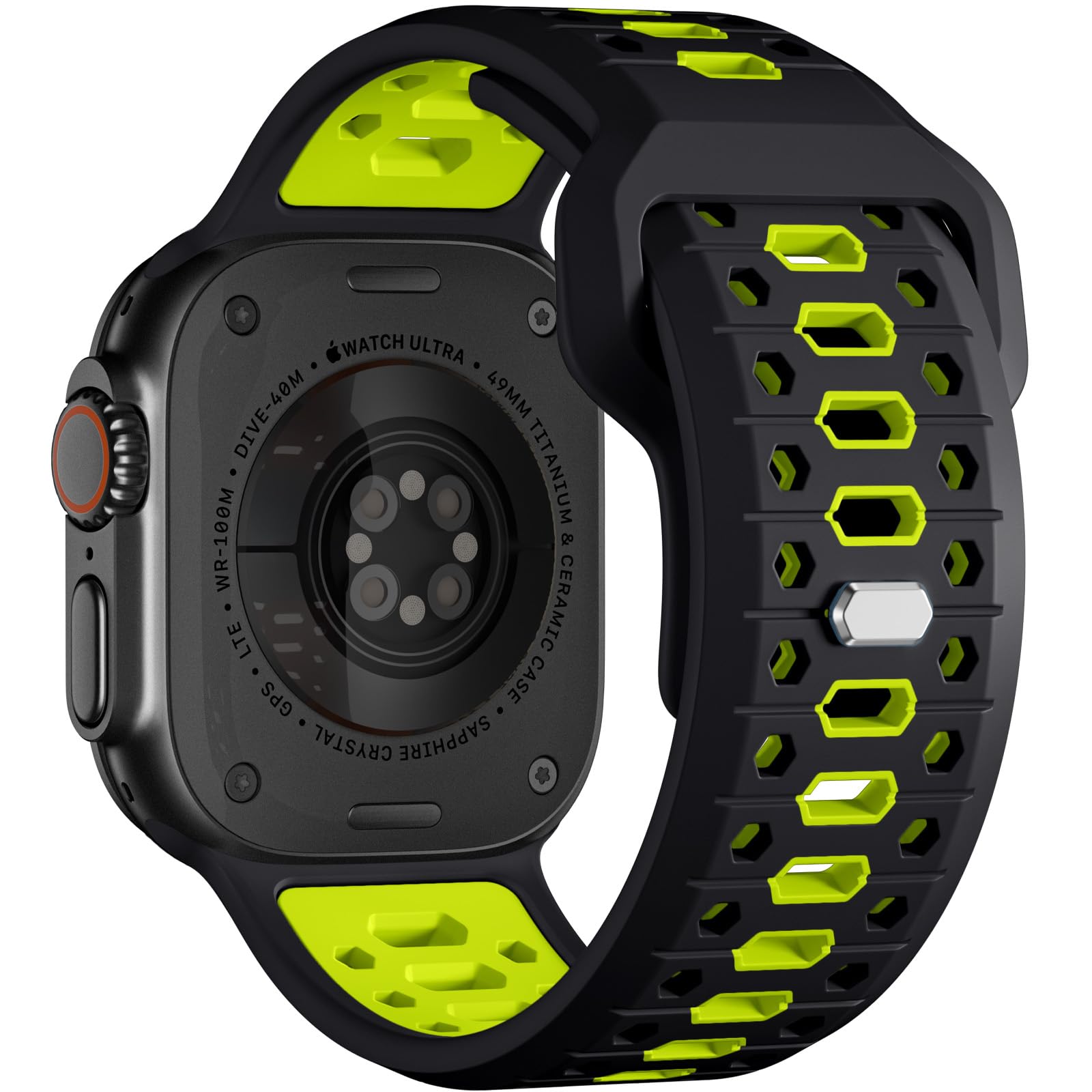Maledan Compatible with Apple Watch Ultra 2 & Ultra 3 & Ultra Band 49mm 46mm 45mm 44mm 42mm for Men, Breathable Silicone Band Sport Loop Strap for Apple Watch iWatch Bands Series 11 10 9 8 7 6 5 SE