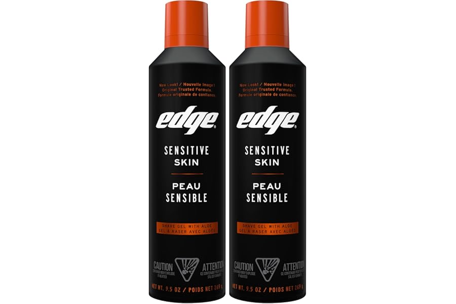 Edge Shaving Gel for Men, 9.5oz, 2 Pack Mens Shave Gel with Aloe, Mens Shaving Cream Sensitive Skin Shave Gel – Moisturizes, Protects, and Soothes