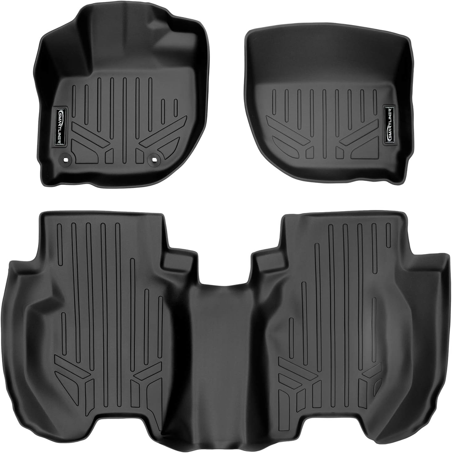 Amazon Com Smartliner Custom Fit Floor Mats 2 Row Liner Set Black For 2015 2020 Honda Fit Automotive