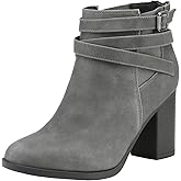 DREAM PAIRS Women's Chunky High Heel Ankle Boots Close Toe Fall Heeled Booties Shoes