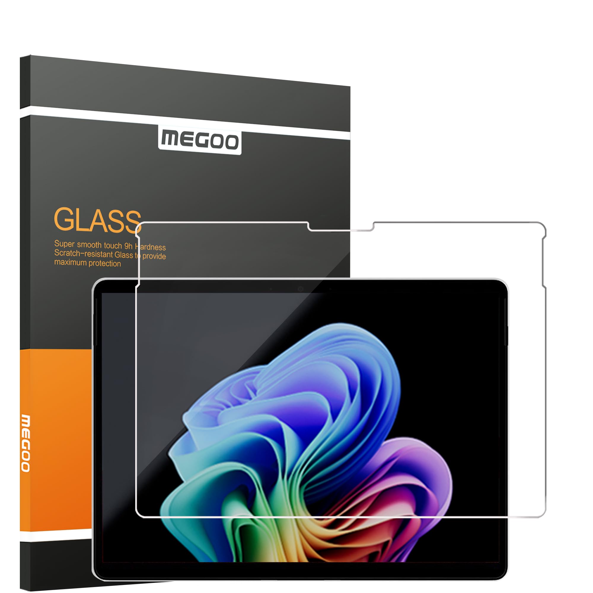 MEGOO Tempered Glass Screen Protector for Microsoft Surface Pro 9/Surface Pro 8/Surface Pro X 13 inch, Friendly Touching Screen Protector