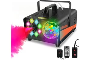 Fog Machine 1200W Professional Smoke Machine with Hemispheric Light System with Wireless Remote Control for Halloween Wedding