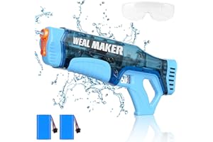 ARTCOOL Fast Auto Suction Electric Water Gun,High Powered Squirt Guns Up to 28-32FT Range,IP67 Waterproof Full Auto 330+ Continuous Water Pistol for Adults/Kids (2 Batteries)