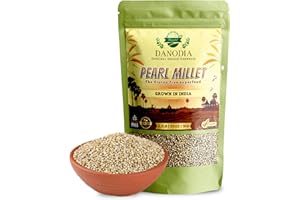 Danodia Foods Organic Pearl Millet (Bajra) (2 lbs | 950g | 33oz) | Unpolished, Whole Grain, Gluten-Free, Hulled Superfood | Natural, Non-GMO, Vegan, High Fiber & Protein | Ideal for Rotis, Khichdi & Porridge