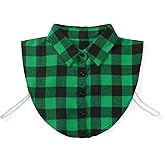 Women's Fake Collar Detachable Dickey Half Shirts False Plaid Collar for Women Girls Family Matching Outfits