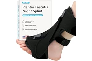 ZRCZRC Plantar Fasciitis Night Splint, Night Splint For Plantar Fasciitis Women And Men, 3 Adjustable Straps, Relieves Pain From plantar Fasciitis, Arch Pain, Foot Drop, And Achilles Tendonitis, Black