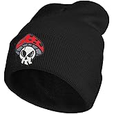 SHBYYGR Mushroom Skeleton Embroidery Beanie Knit Hat for Men Women, Casual Skull Knit Cap