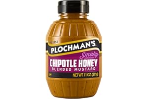 Plochman's Honey Chipotle Mustard, Smoky Spicy Sweet Gourmet Condiment, 11 Ounce