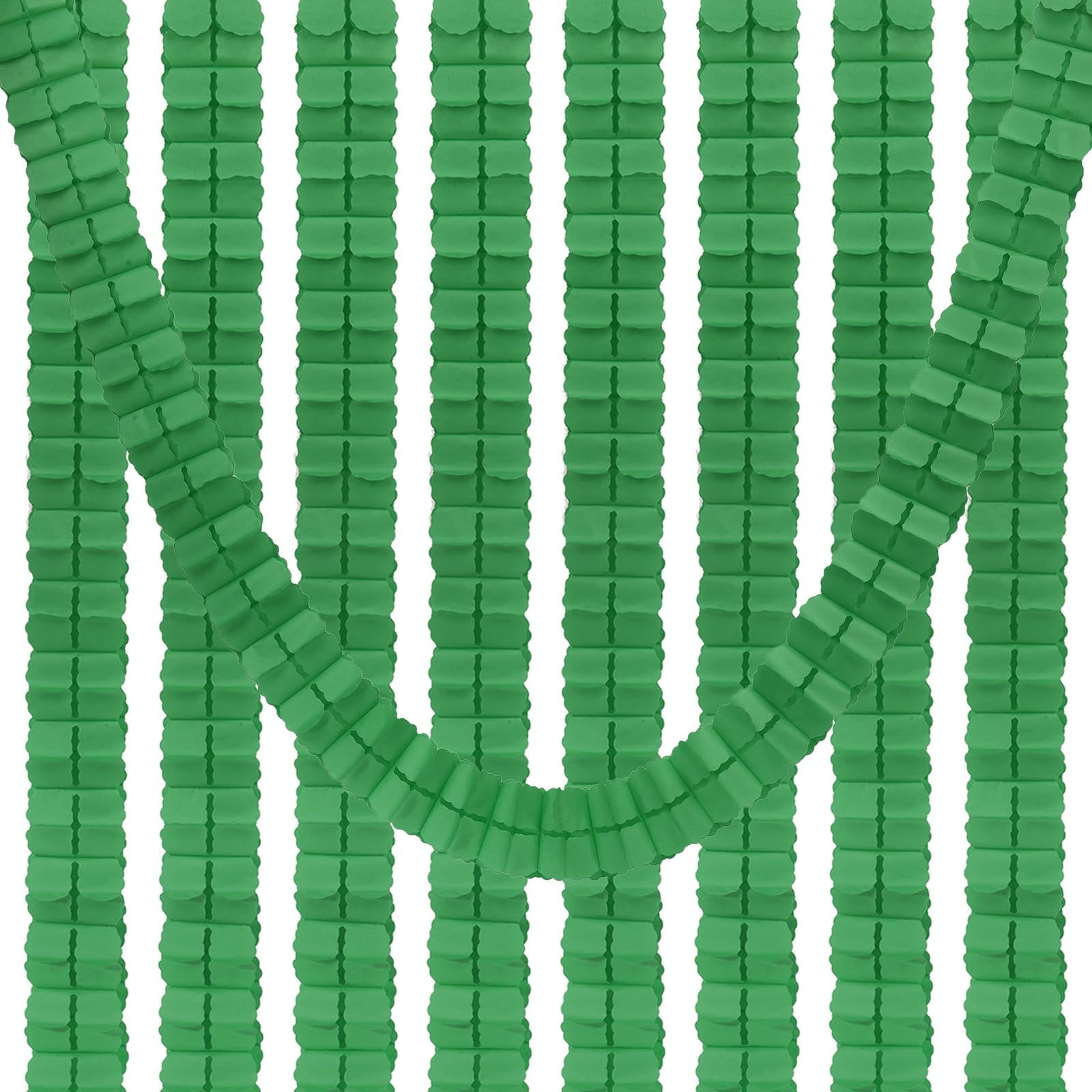 PATIKIL 9.8ft Four-Leaf Garland, 9 Pack Tissue Paper Hanging Flower Garland Reusable Streamers for Party Wedding Backdrop Decorations, Dark Green