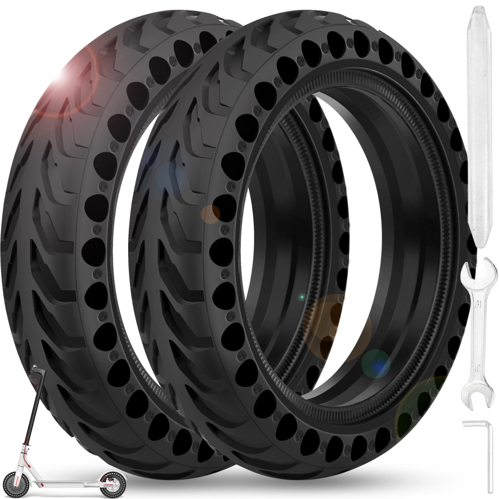 BANGTING 2PCS 8.5 inch Solid Tyres for Electric Scooter, 8 1/2 x2 Scooter Tyre, 50/75-6.1 Tires Compatible with Xiaomi Pro 2 / M365 / M365 Pro / 1S / 3/3 Lite