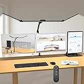 3000 Lumen Ultra Bright Architect Desk Lamp with Clamp, 36W Tall Overhead Led Desk Light for Home Office, 47Inch Long Dimmable Computer Monitor Light Bar with Remote for Table Desktop Drafting