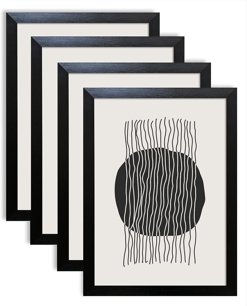 pf+a REAL GLASS Black A4 Frames Multipack 4 Oxford Frame Set 21x29.7cm