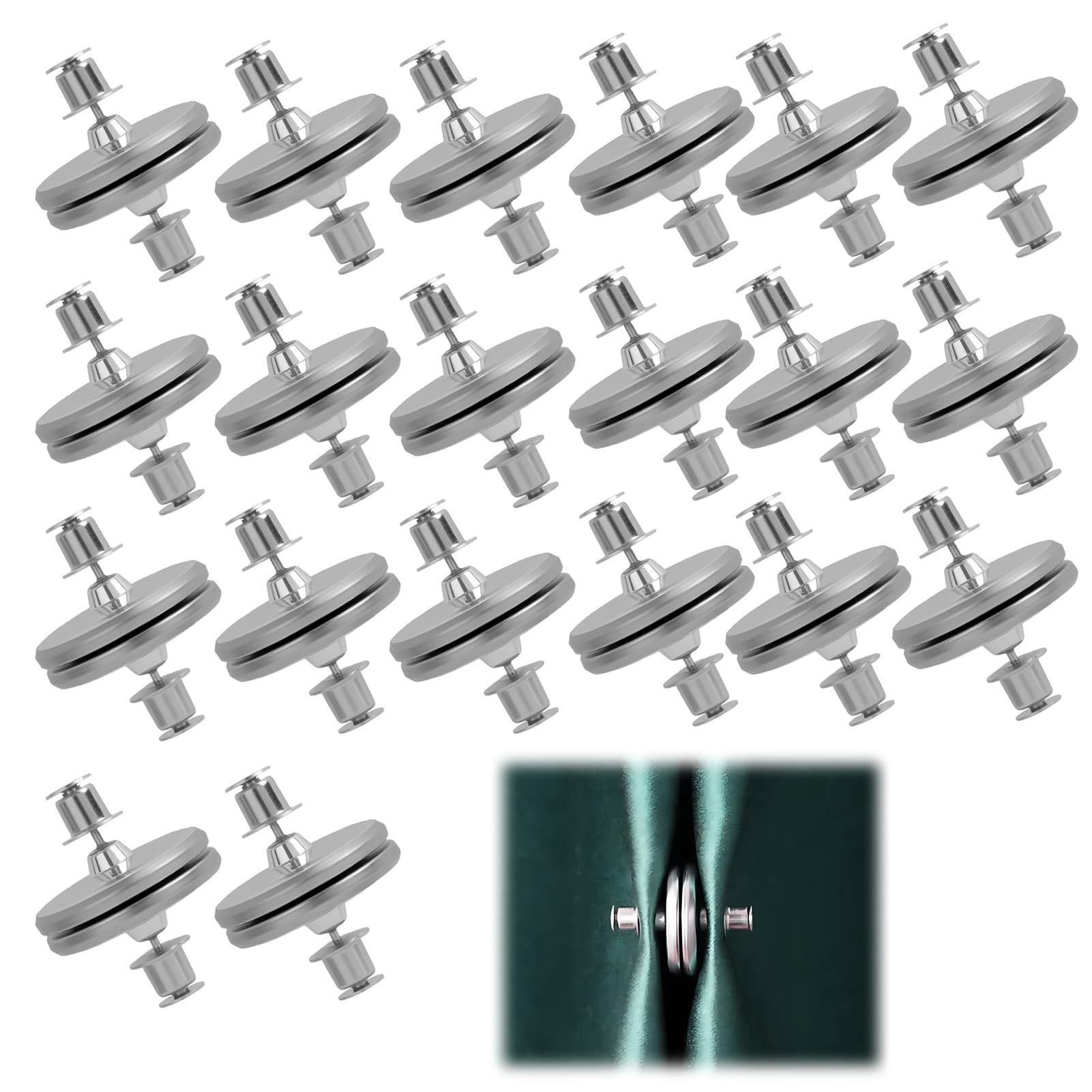 Photo 1 of 20 Pairs Magnetic Curtain Clips, Heavy Duty Magnetic Curtain Magnets Clips for Fabric, No Drill No Punch Self Adhesive Prevent Light Leaking Tool for Shower, Blinds, Drapes, Window Treatment