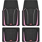 Rubbermaid Car Floor Mats Full Set – Premium All-Weather Car Mat with Brushed Aluminum Inserts, Universal Trim-to-Fit Design, Anti-Slip Backing for Cars, SUVs, Trucks, and Vans