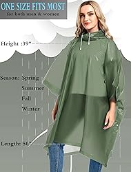 Borogo 2 Pack Rain Ponchos for Adults Reusable