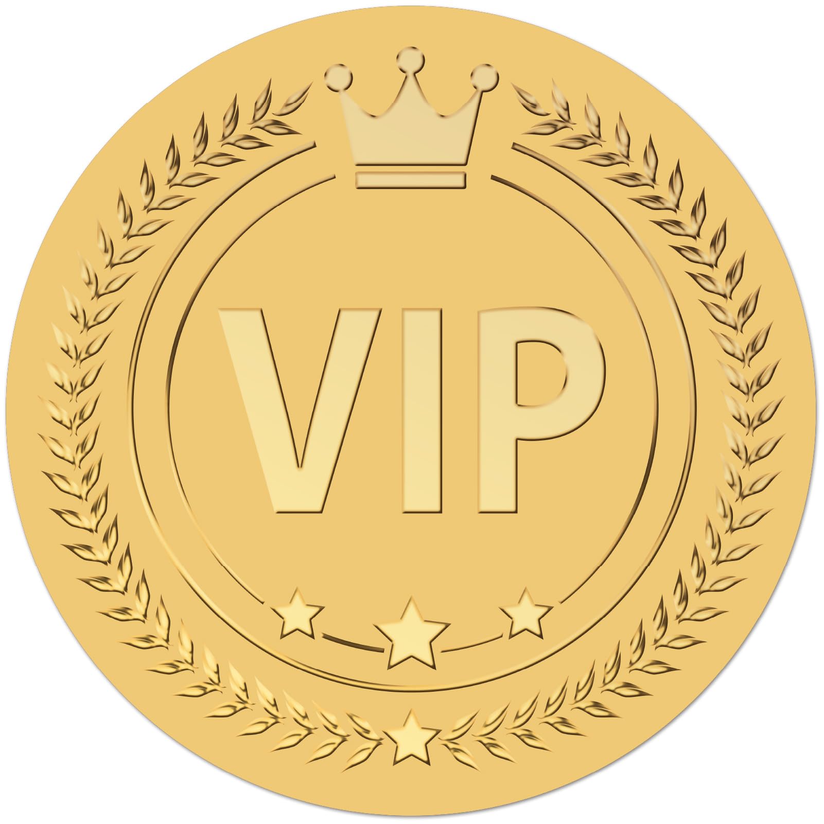 CRASPIRE 100Pcs 2 inch Crown Envelope Seals Sticker Gold Foil Stickers VIP Vintage Round Embossed Foil Seals Stickers Medal Decoration Labels for Envelopes Diplomas Certificates Supplies DIY