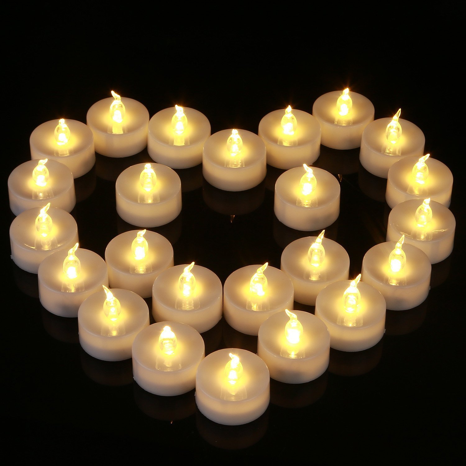 Homemory Battery LED Tea Lights, Pack of 24, Flameless Tealight Candle
