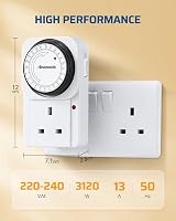 DEWENWILS Timer Plug Socket UK 24 Hour 3 Pack Energy Saving Plug Timer view 3