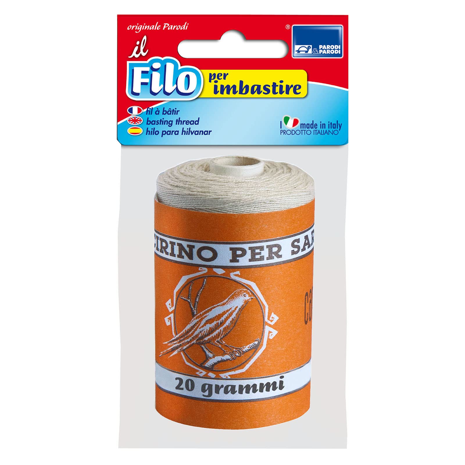 Parodi&Parodi Parodi & Parodi 20g Red, Cotton Roll for Sewing, Sewing Thread in 20 Grams Spool Color, article 100% made in Italy, art. 660, Standard