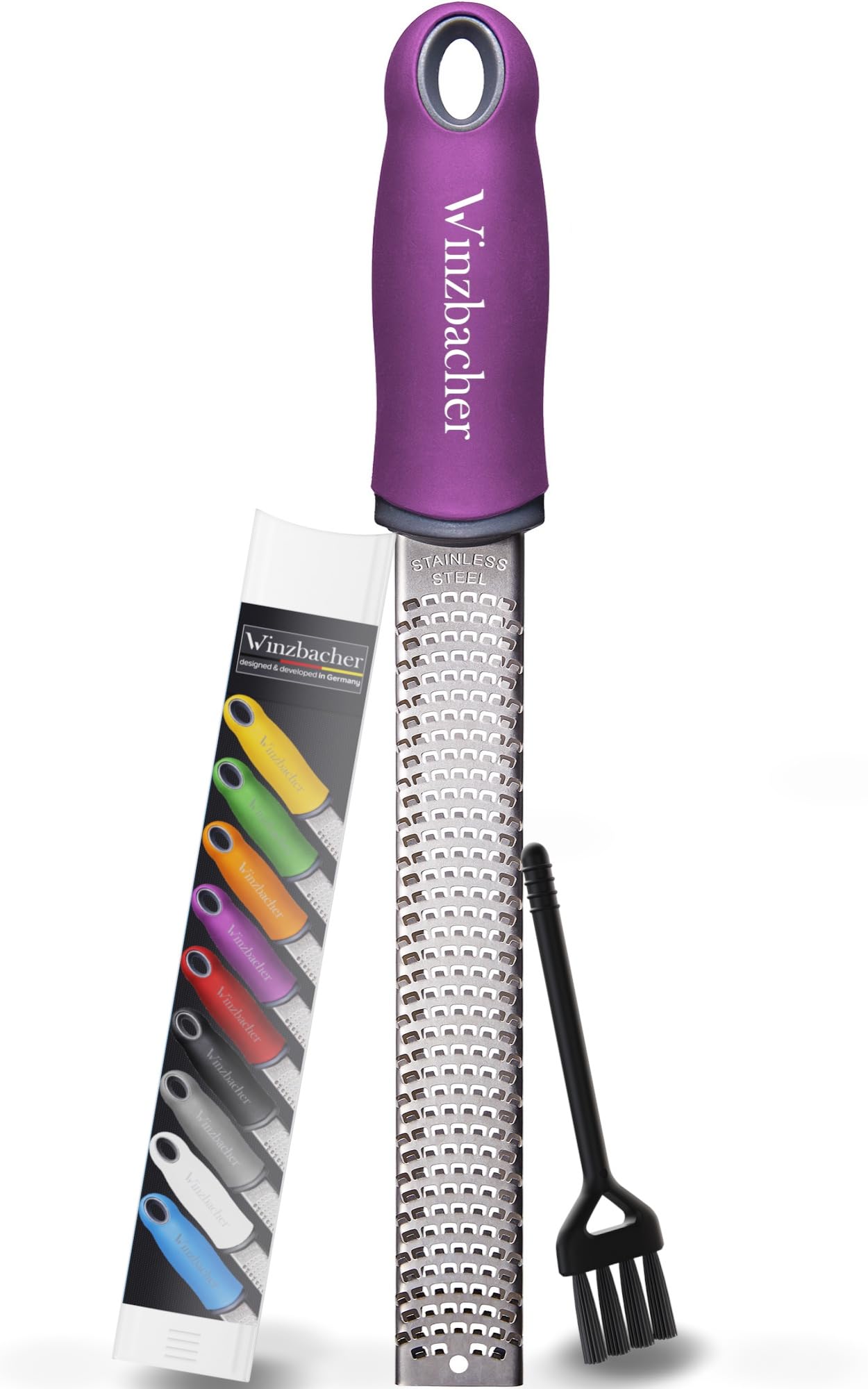 Winzbacher Premium Zester - Parmesan, Lemon, Nutmeg & Ginger Grater I Razor Sharp Stainless Steel I Dishwasher Safe