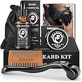 Varolan Beard Growth and Grooming Kit - Growth Oil (2Oz), Balm, Comb, E-book, Storage Bag, Mustache Mens Gift Set for Him